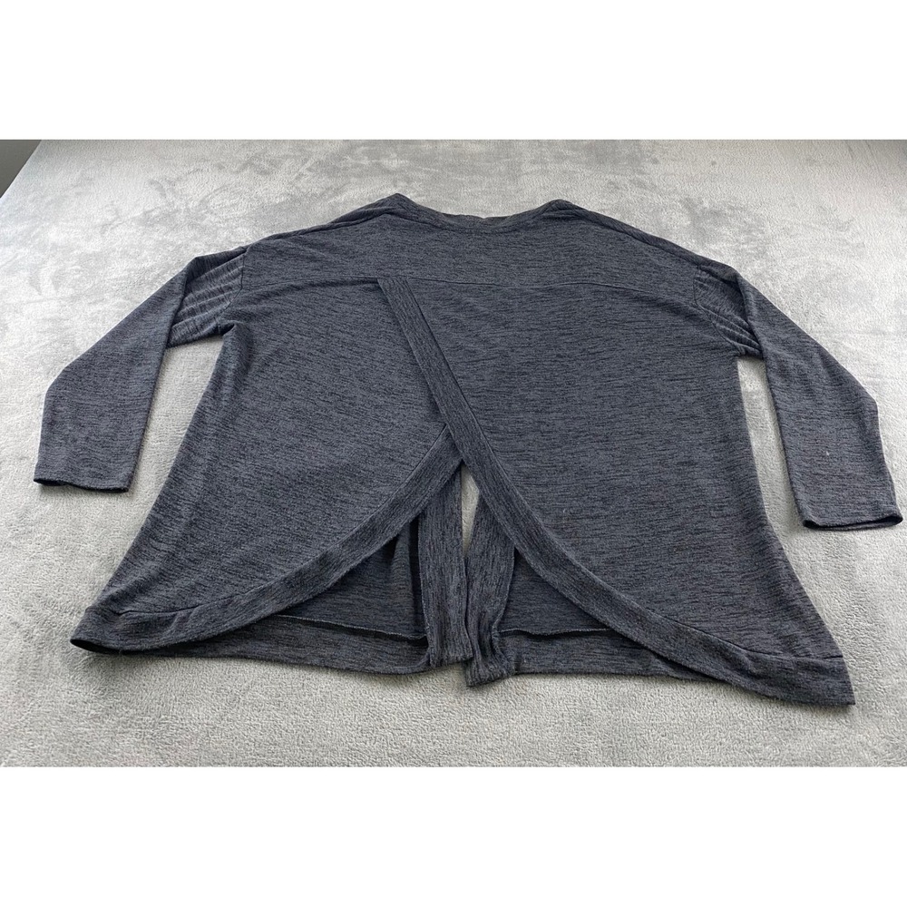 Xersion Womens XL Gray Heathered Open‎ Front Cardigan Pockets Criss Cross Back - Picture 15 of 16
